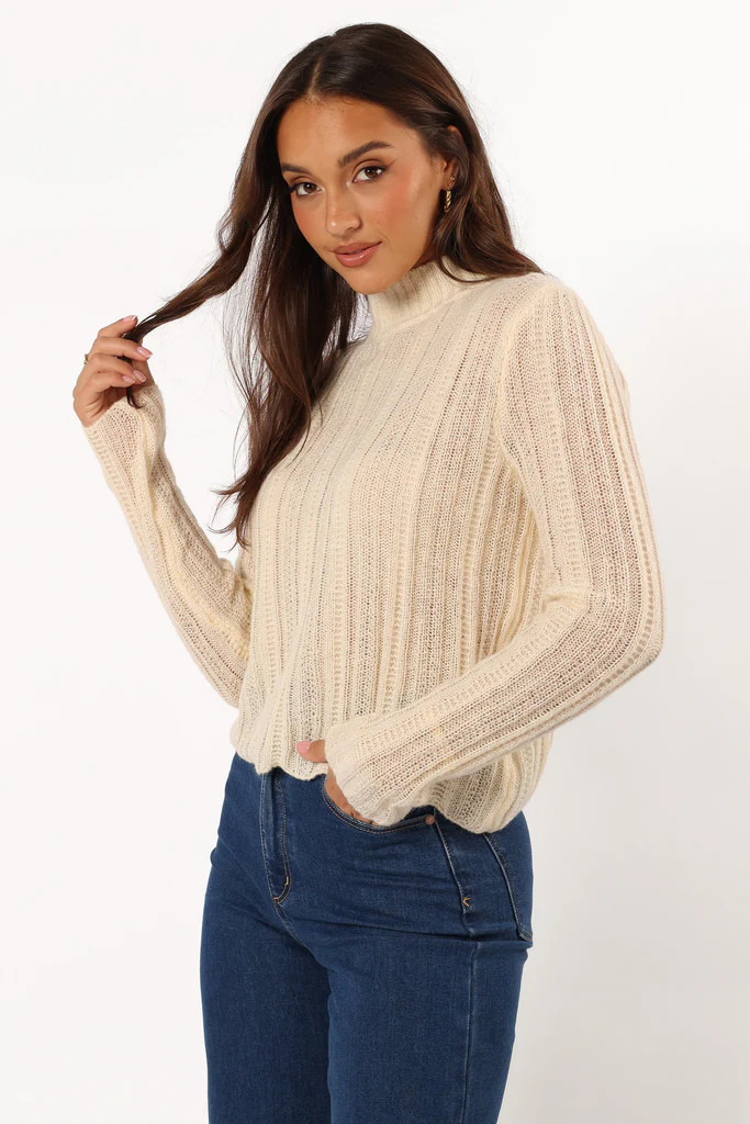 Wynford Scallop Edge Knit Sweater - Cream | Petal & Pup (US)