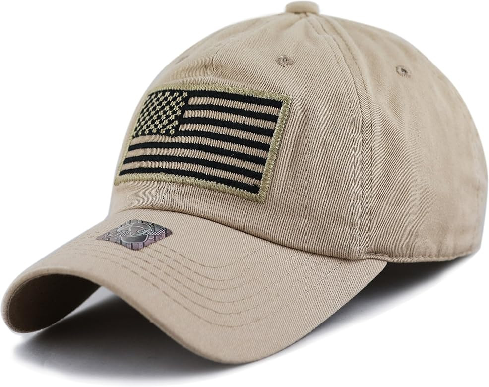 The Hat Depot Low Profile Tactical Operator USA Flag Buckle Cotton Cap | Amazon (US)