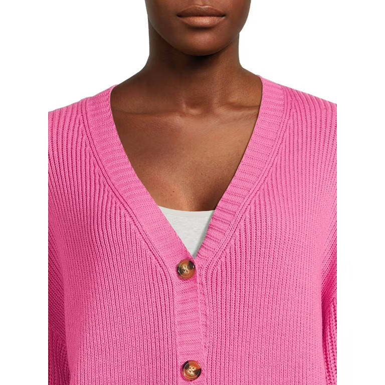 Time and Tru Women's Boyfriend Cardigan Sweater, Midweight, Sizes XS-XXXL | Walmart (US)