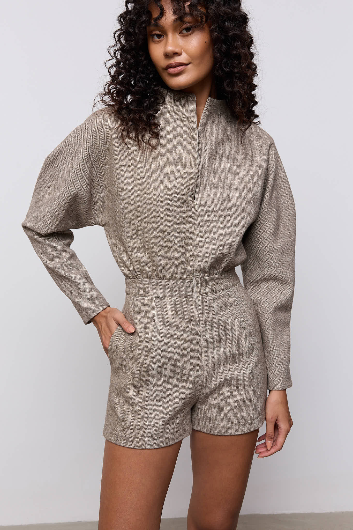 Wool Mix Tweed Playsuit | Odd Muse