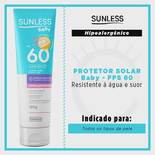 Protetor Solar fps 60 Sunless - Baby | Americanas (BR)