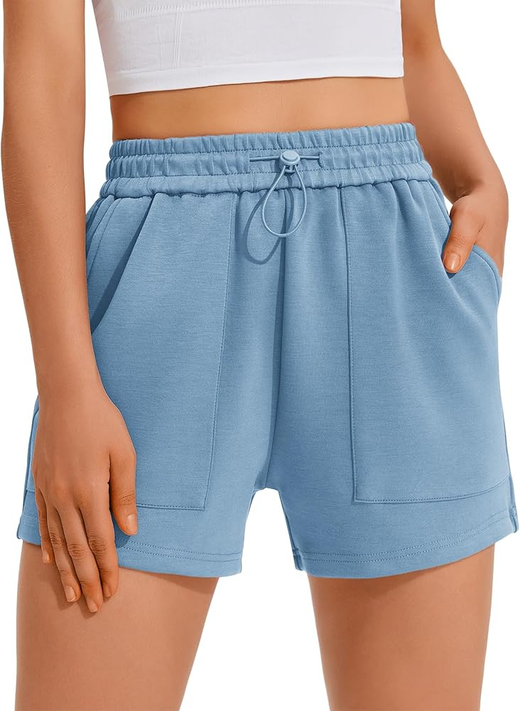 PINSPARK Sweat Shorts for Women Casual Summer Athletic Short Elastic Waist Comfy Lounge Shorts Bo... | Amazon (US)