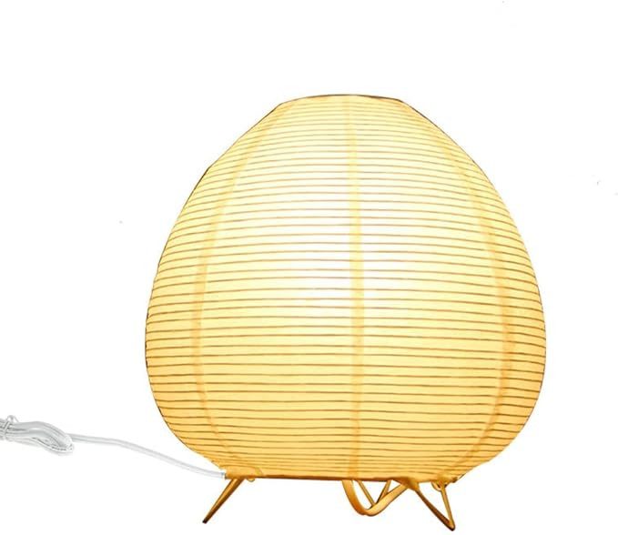 Bedside Table Lamp Paper and Chrome Standing Lamp Room Decoration Festival Lantern Light Nightsta... | Amazon (US)