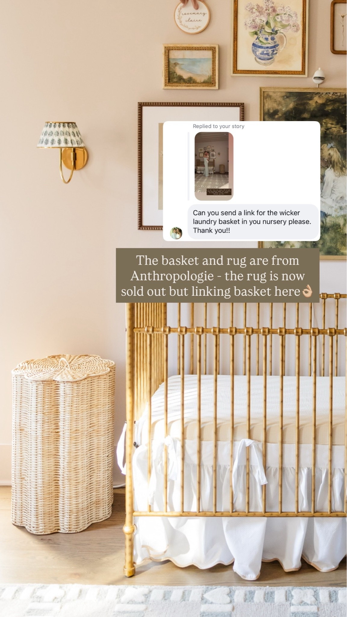 Seriously how cute is this hamper?! I love the scalloped details! It turned out so perfect for Rosie’s nursery!

Loverly Grey, Anthropologie, baby girl nursery, scalloped wicker hamper

#LTKBaby