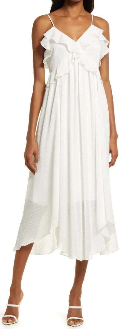 Chelsea28 Ruffle Neck Midi Dress | Nordstrom | Nordstrom