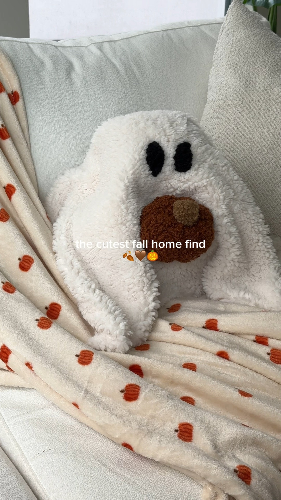 fall home decor find: ghost with pumpkin pillow halloween decoration 🤎🍂

#LTKSeasonal #LTKHome #LTKVideo