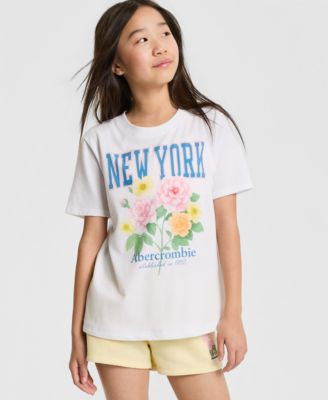 Girls' Floral Crewneck T-Shirt | Macy's
