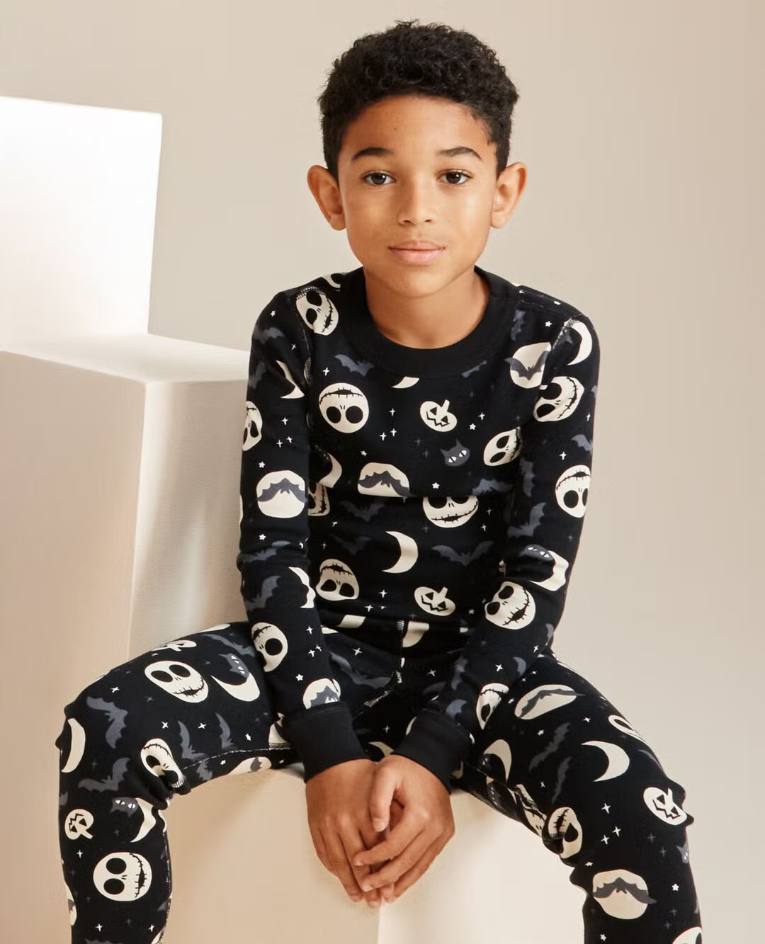 Kids Disney Tim Burton's The Nightmare Before Christmas Long John Pajama Set | Hanna Andersson