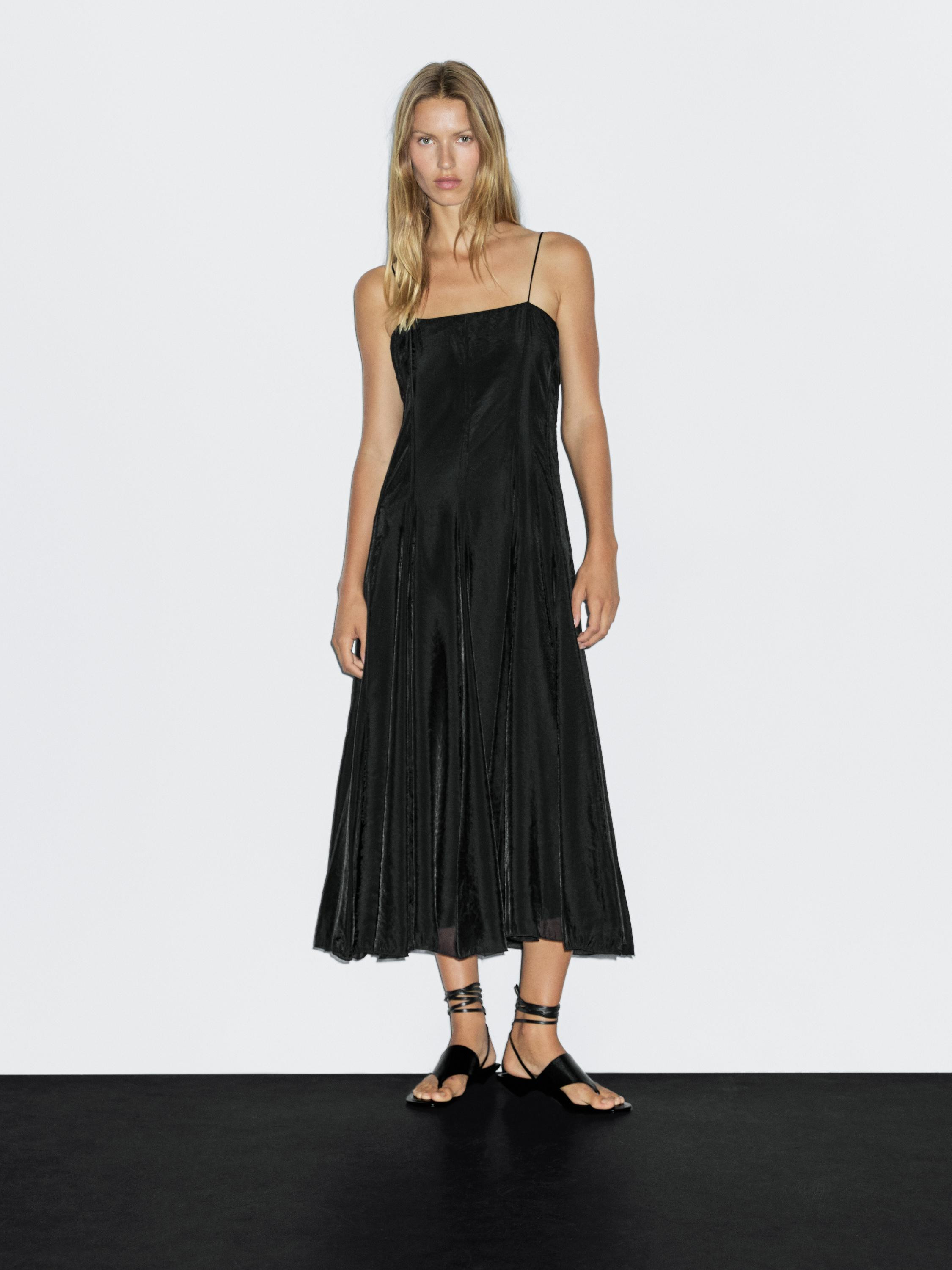 Fließendes Godet-Midikleid | Massimo Dutti DE