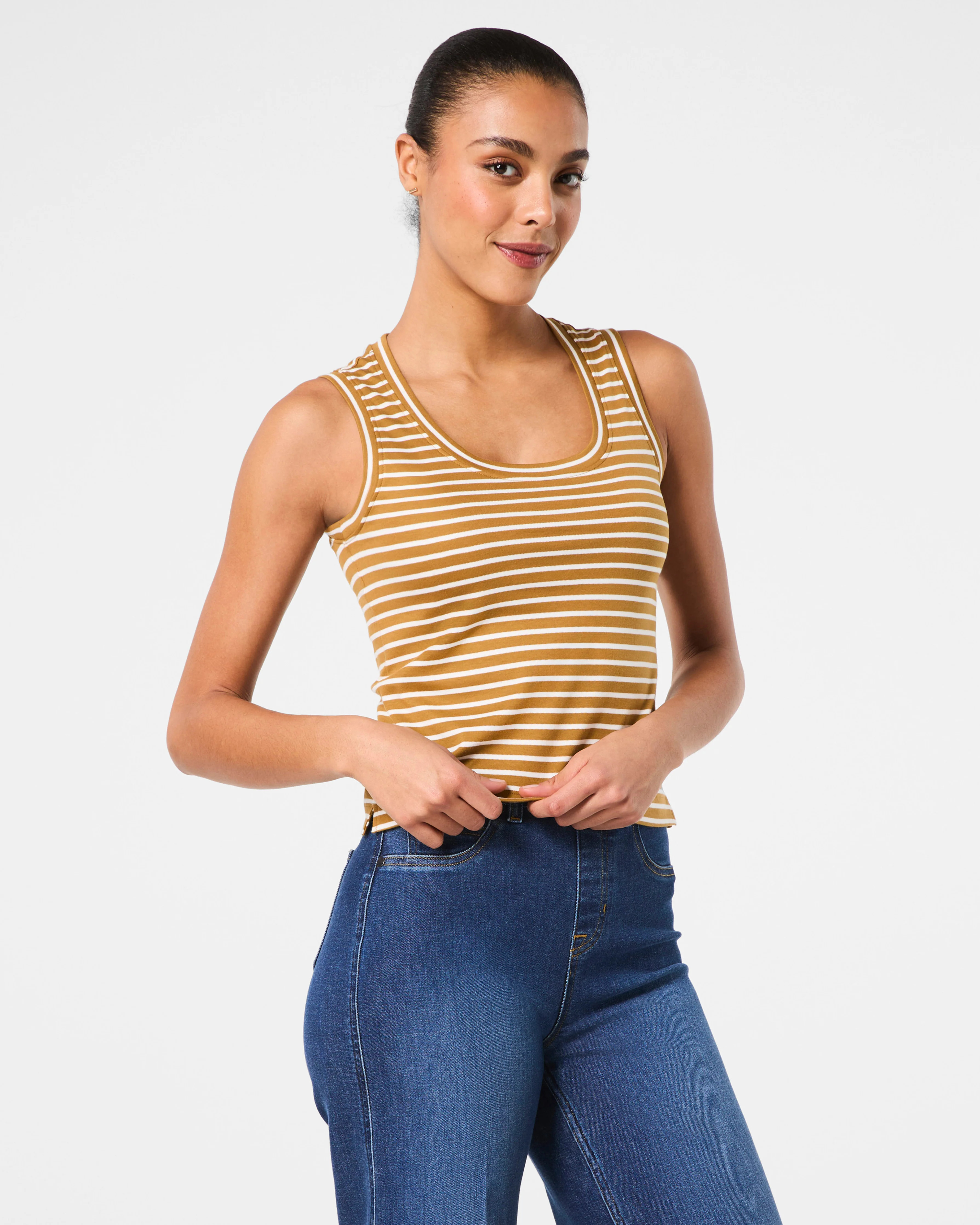 SPANX® Cotton Crewneck Tank Stripe | Spanx
