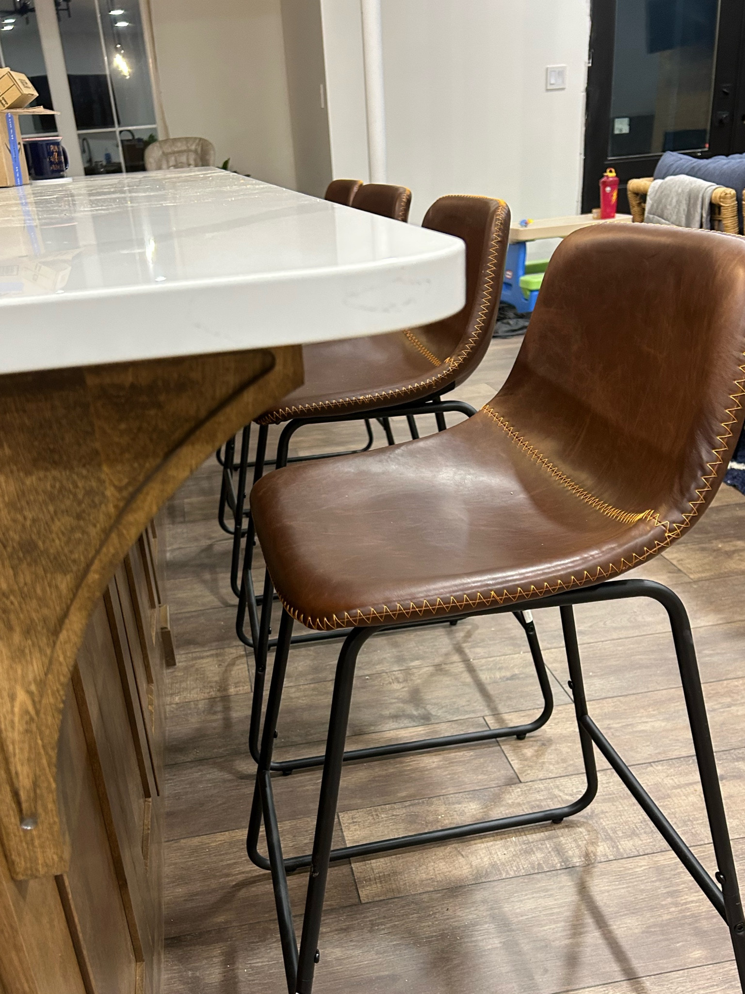 Our new barstools! I knew they’d be pretty, but so much comfier than I was expecting, they really hug you! 

#LTKfamily #LTKhome #LTKstyletip