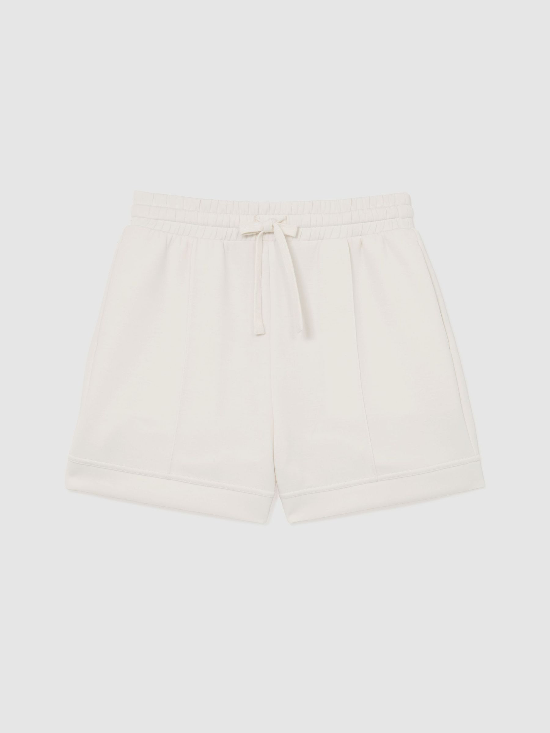 Reiss Premium Interlock Drawstring Shorts in Ivory - REISS | Reiss UK