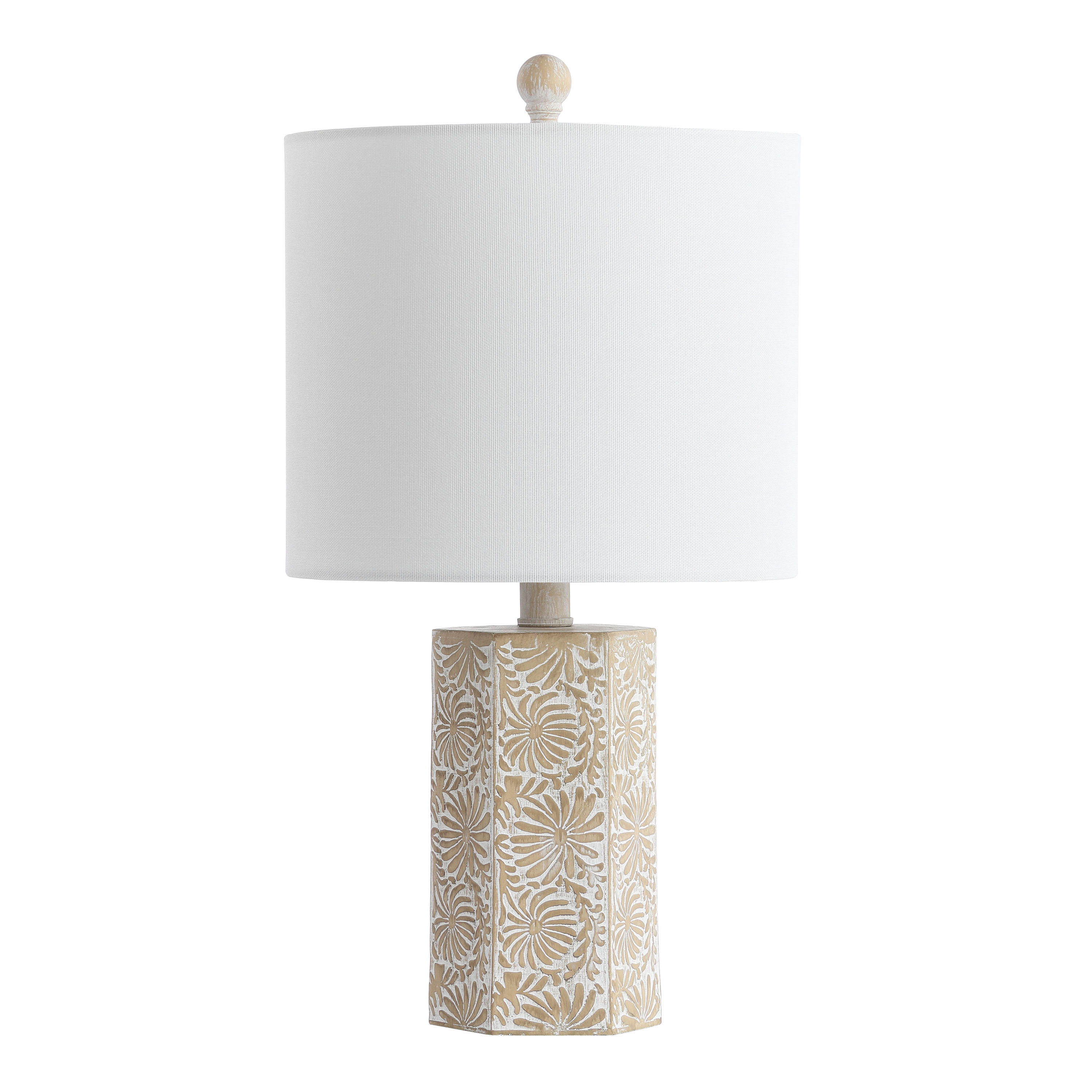 Josie Ivory And Beige Abstract Floral Table Lamp | World Market