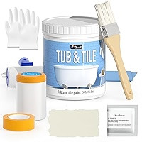 Tile Paint, Tub and Tile Refinishing Kit with Tools, Tub Refinishing Kit White Bathtub Paint Wate... | Amazon (US)
