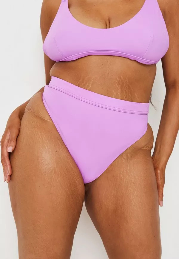 Missguided - Recycled Plus Size Purple High Waisted Thong Bikini Bottoms | Missguided (US & CA)