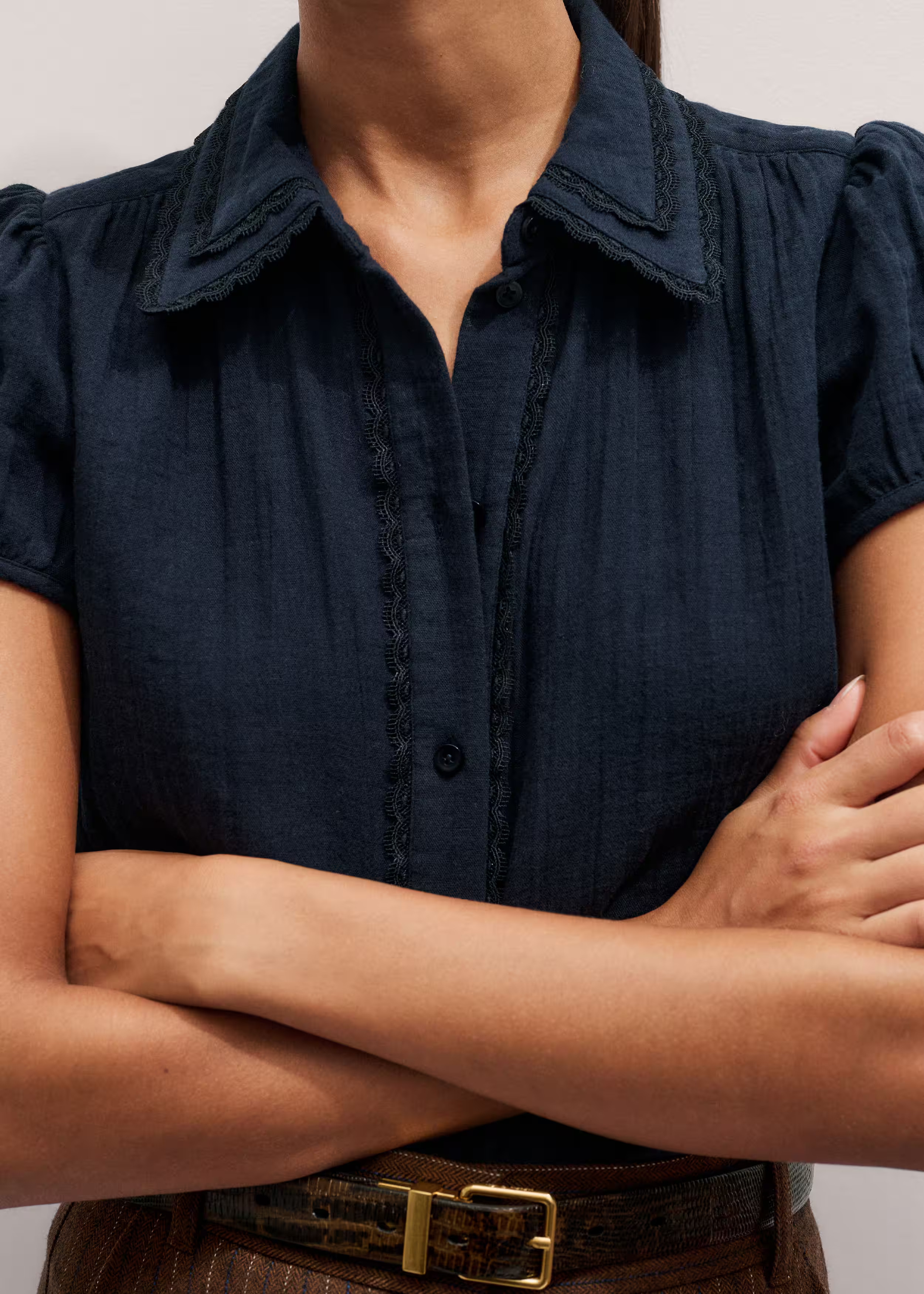 Summer Trim Blouse Cotton Cheesecloth | ME+EM US