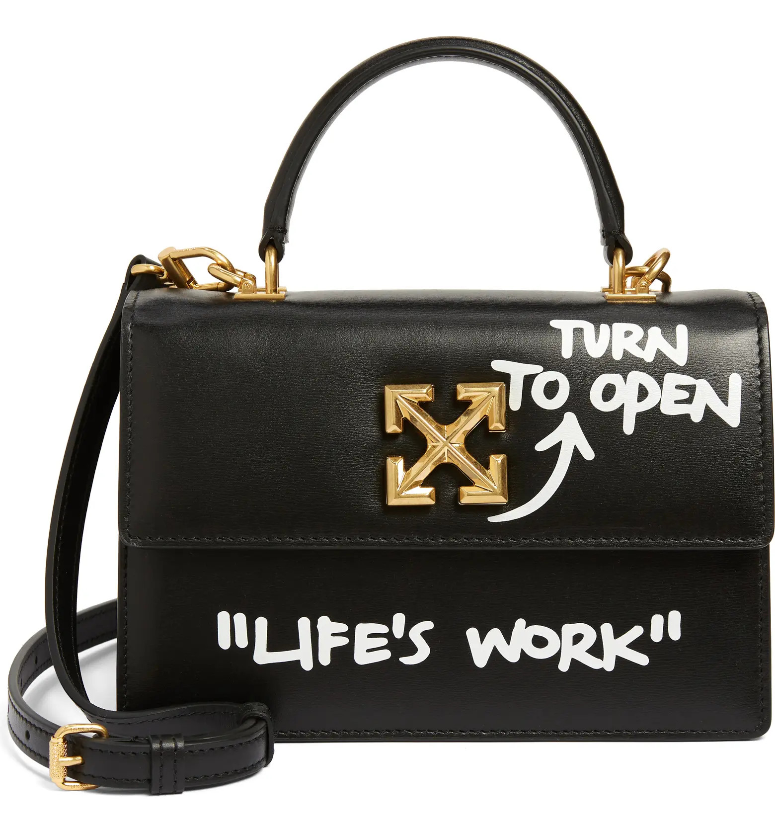 Off-White Jitney 1.4 Quote Leather Top Handle Bag | Nordstrom | Nordstrom