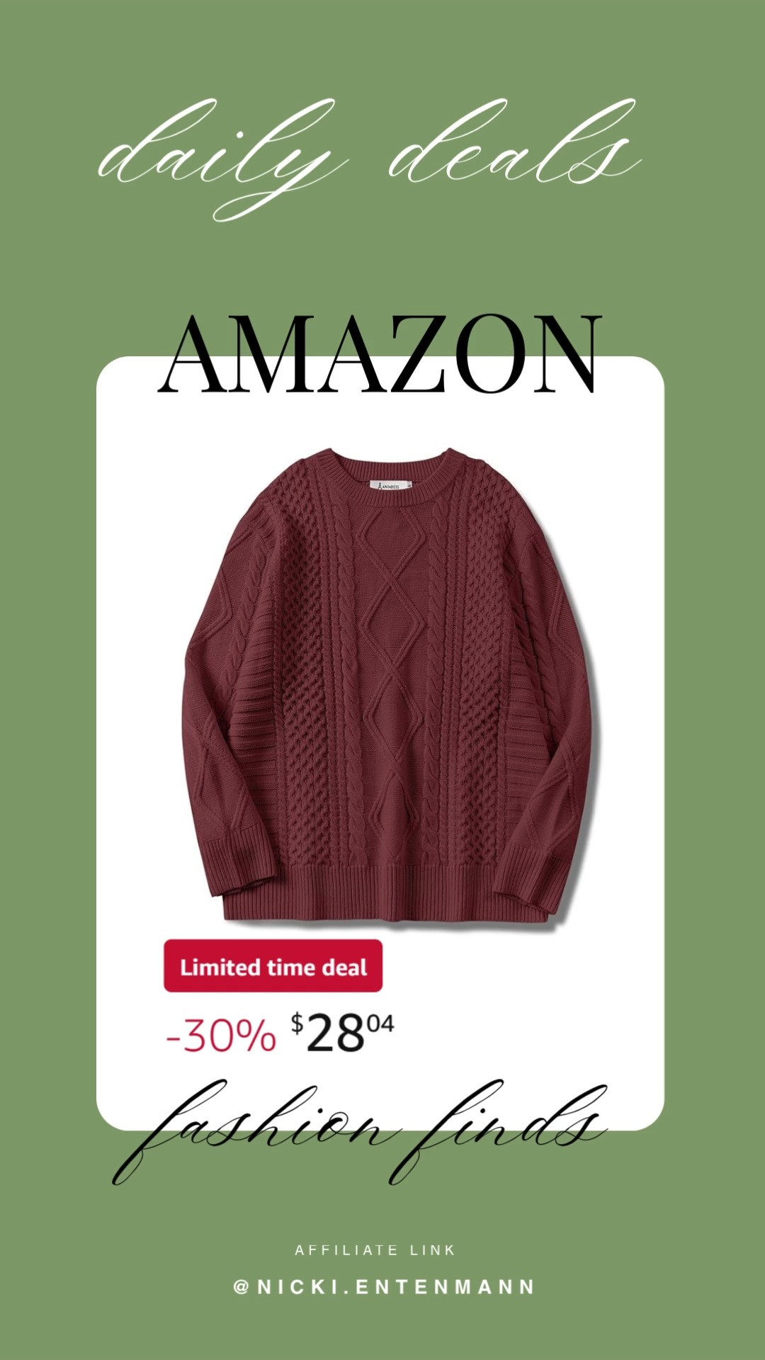 This oversized cable knit fall long sleeve crewneck casual pullover sweater brings cheerful warmth and effortless charm to everyday style with cozy flair. #CableKnitSweater #PulloverStyle #FallFashion #WomenFashion #CozyWear #WardrobeGoals #TrendyLooks #FashionEssentials #StylishComfort #CasualOutfits 🍂🧥✨
 

 #LTKSeasonal #LTKWorkwear #LTKTravel