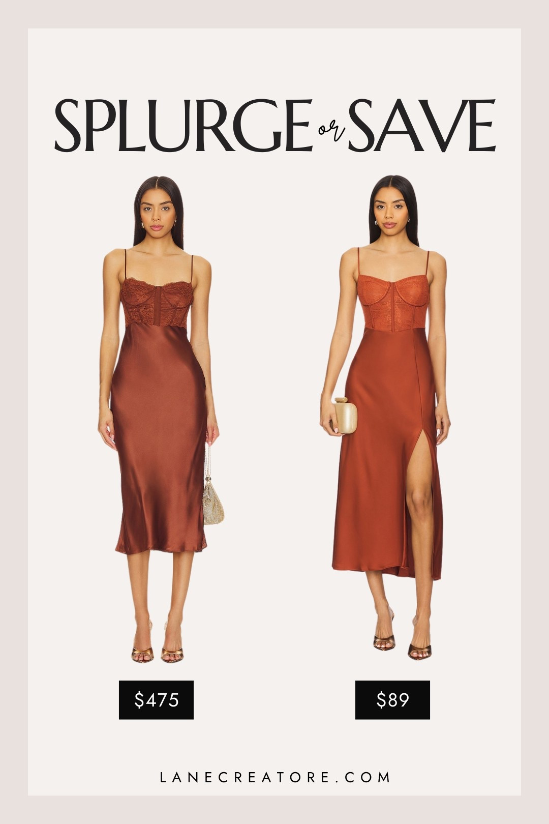 CAMI NYC Lara Dress Dupe. Splurge or save?
.
.
.
Cami NYC dupe. Cami NYC dress dupe. Cami NYC inspired dress. Corset satin midi dress. Rust slip dress. Brown wedding guest dress. Cocktail party dress. Fall wedding guest outfit. Date night dress. Special occasion dress. Designer dress dupes. Look for less. Evening event outfit. Summer to fall dress.

#LTKFindsUnder100 #LTKStyleTip #LTKSeasonal