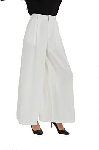 Tronjori Womens High Waist Casual Wide Leg Palazzo Business Pants | Amazon (US)