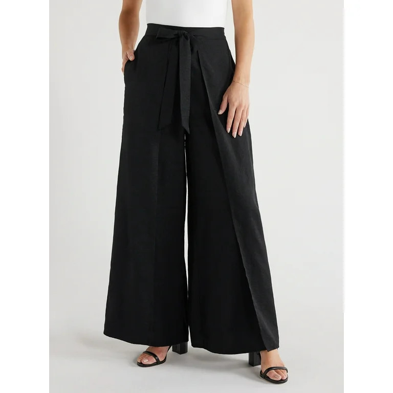 Sofia Jeans Women's Petal Hem Palazzo Pants, 30" Inseam, Sizes XS-XXXL | Walmart (US)