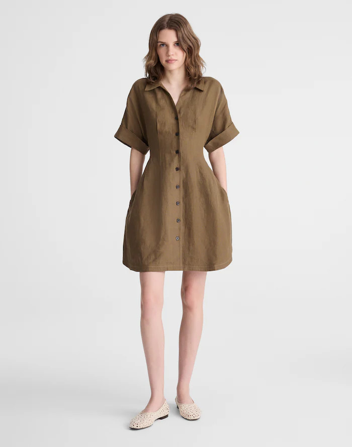 The Perry Mini Shirtdress in 100% Linen | Madewell