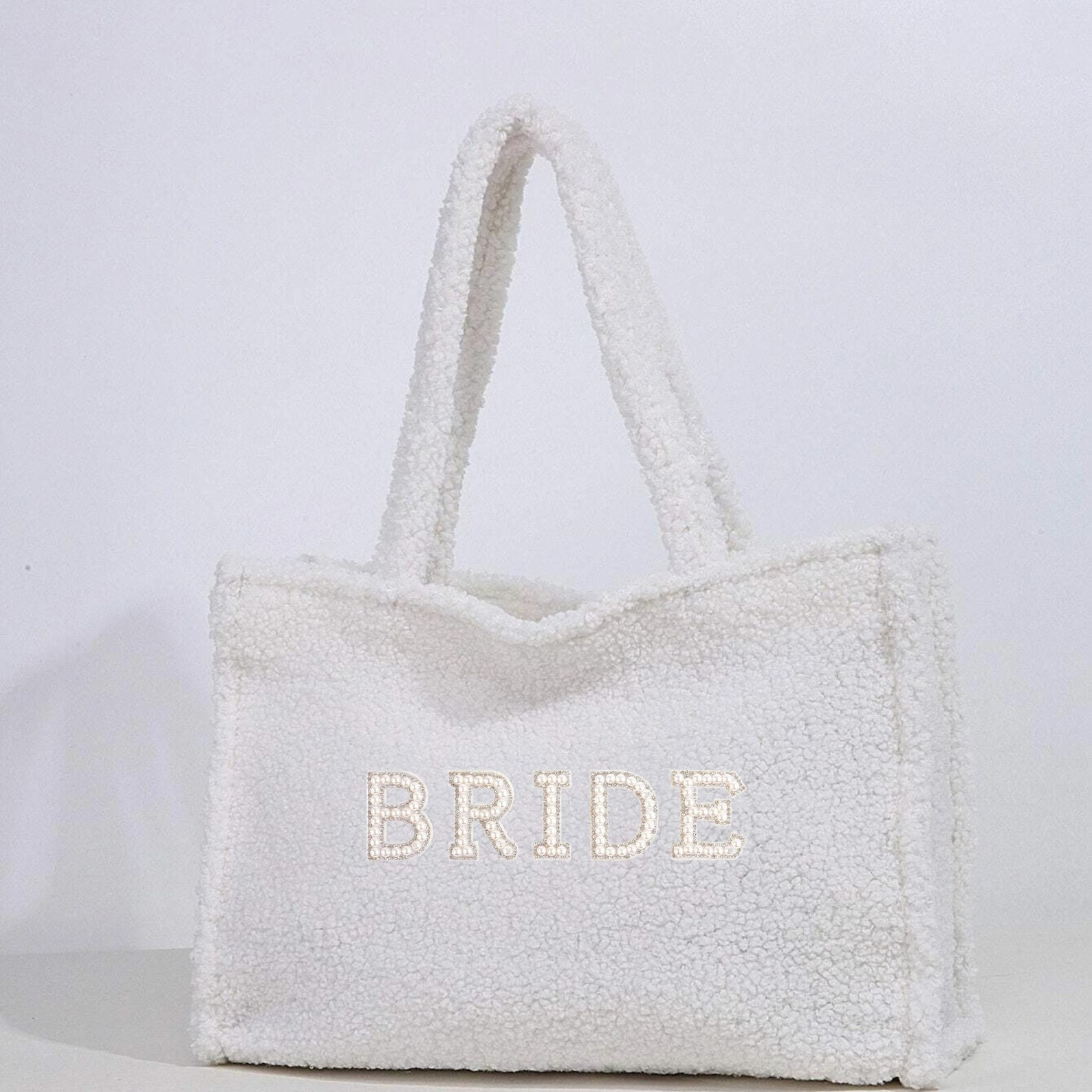 Teddy Tote, Sherpa Tote Bag, Bride Tote Bag, Wedding Bag For Bride, Bride Travel Bag, Honeymoon T... | Etsy (US)