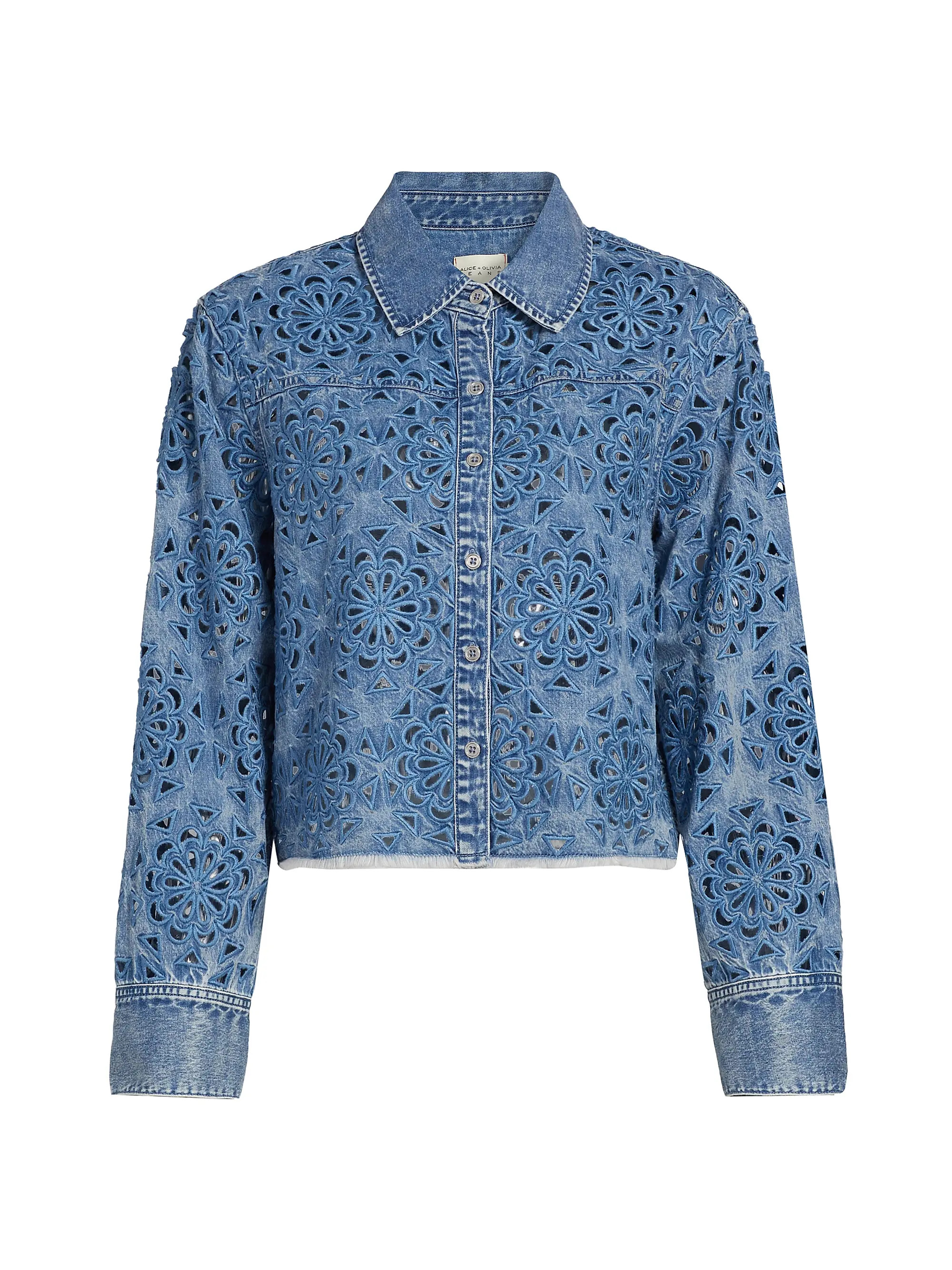 Finely Cropped Oversized Denim Shirt | Saks Fifth Avenue