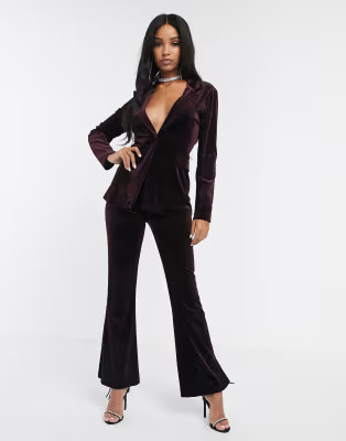ASOS DESIGN jersey single breasted suit blazer in velvet | ASOS US