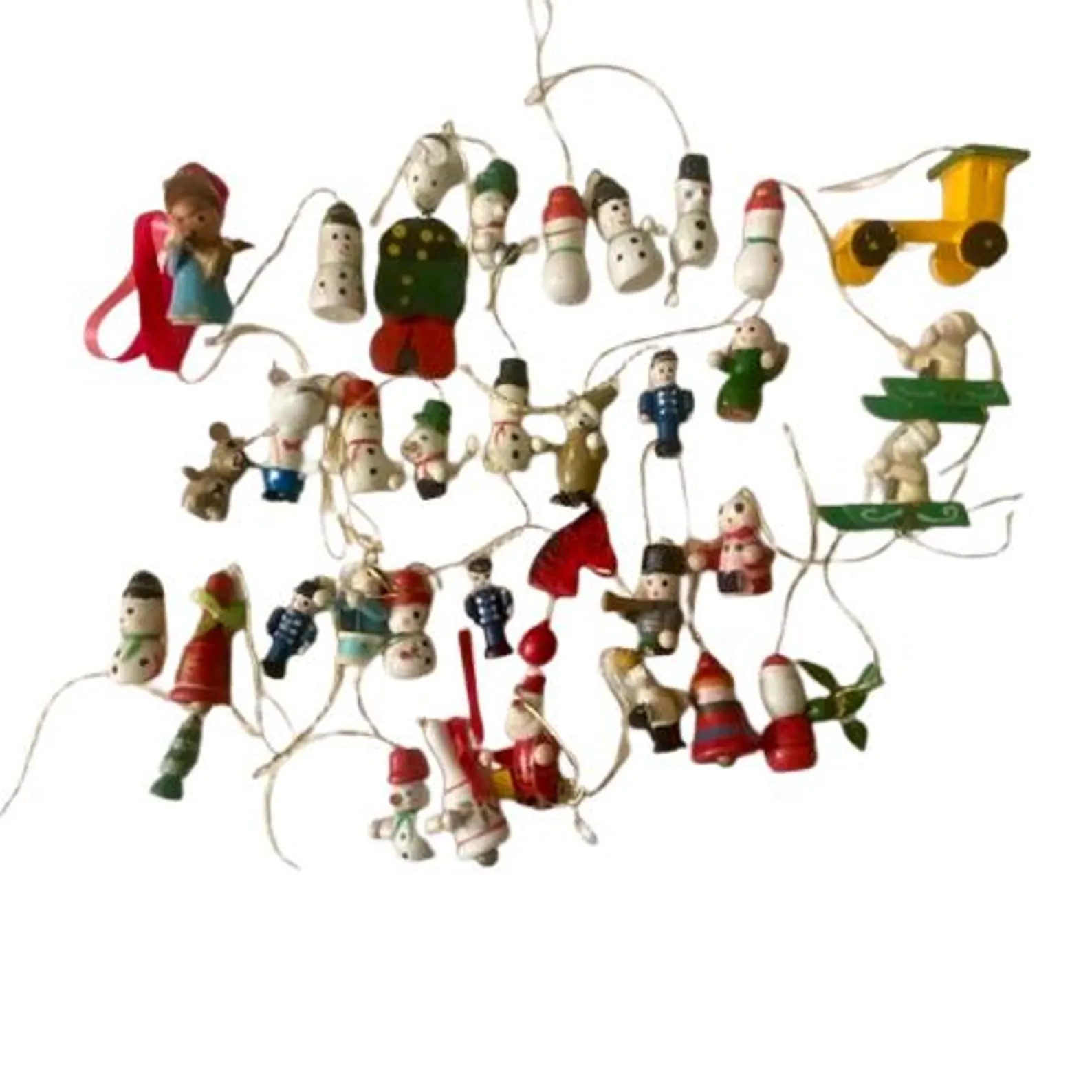 Mini Ornaments Hand Painted Wood Lot of 36 Vintage Christmas Holiday Decor - Etsy | Etsy (US)