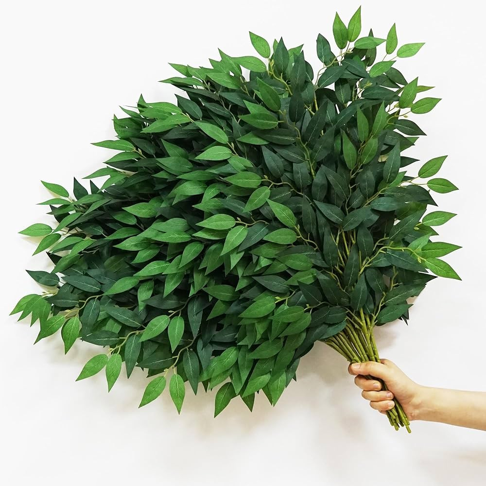 40pcs Italian Ruscus Greenery 68cm Artificial Greenery Stems Leaf Greenery Garland for Wedding Ar... | Amazon (US)
