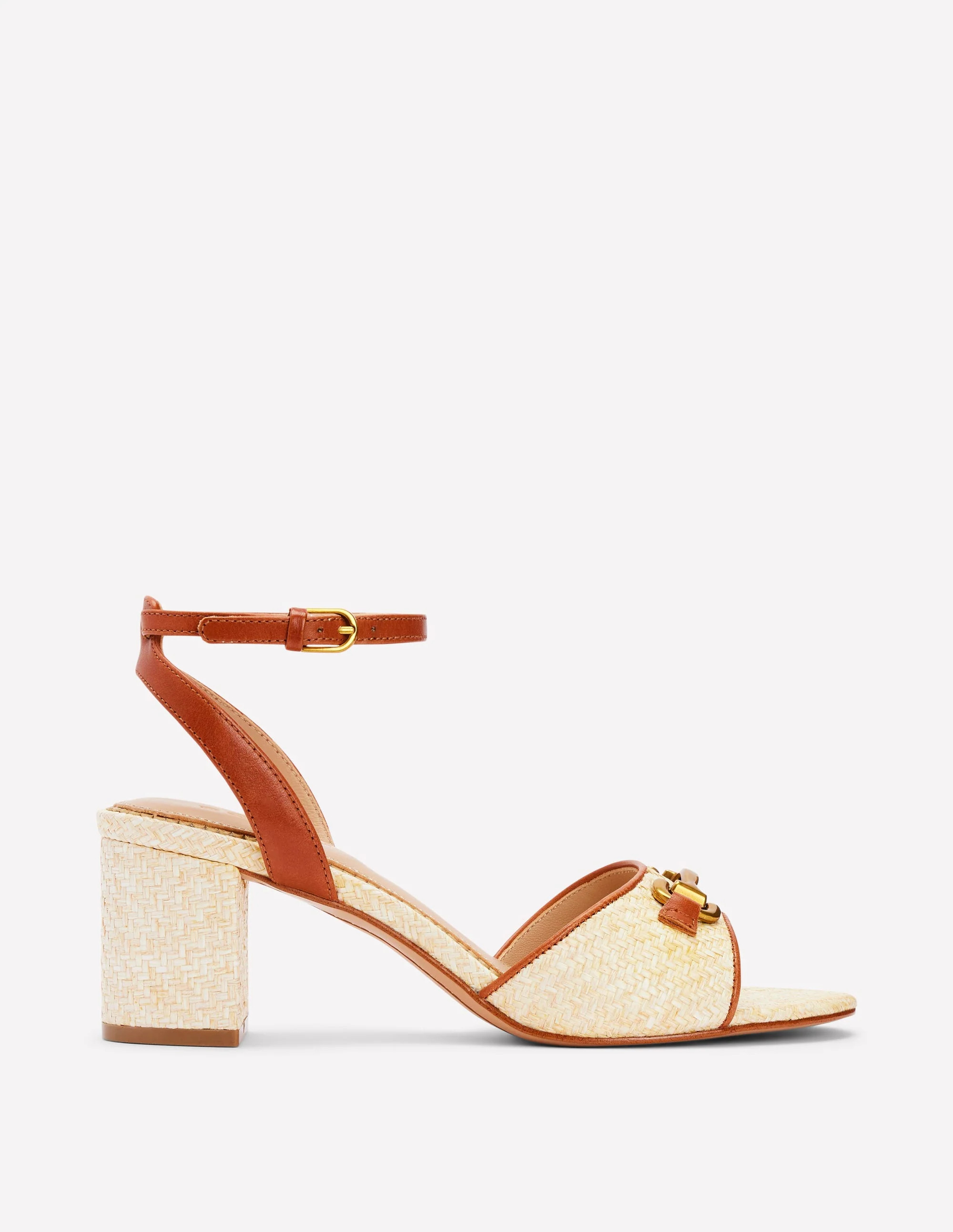 Iris Snaffle Block Heel Sandal-Natural | Boden (US)
