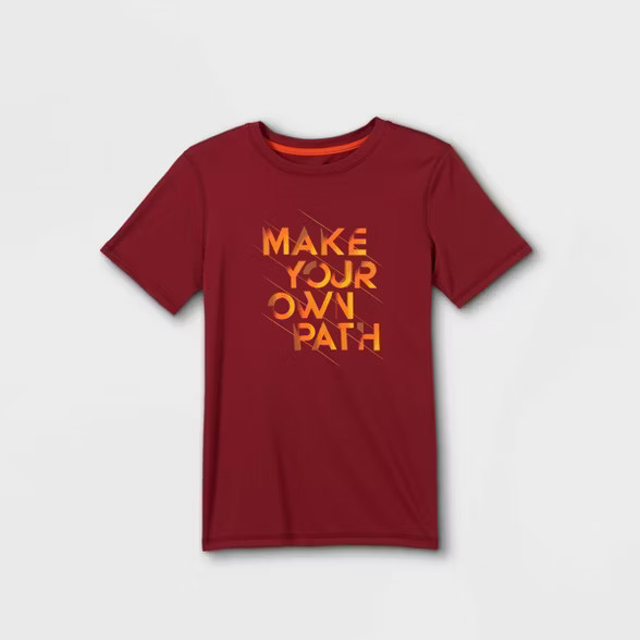 Boys' Short Sleeve 'Make Your Own Path' Graphic T-Shirt - All in Motion™ Red | Target