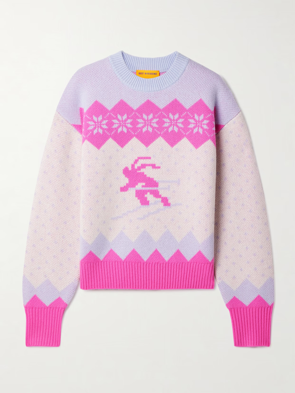 Guest In Residence - Downhill Jacquard-knit Wool And Cashmere-blend Sweater - Pink | NET-A-PORTER (UK & EU)