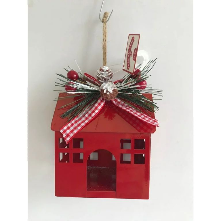 Holiday Time Christmas Ornament, Red Metal House | Walmart (US)