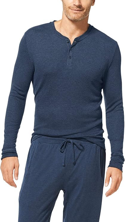 Tommy John Men's Henley/Long Sleeve Pajama Sleep Shirt/Lounge Wear, Second Skin Fabric | Amazon (US)