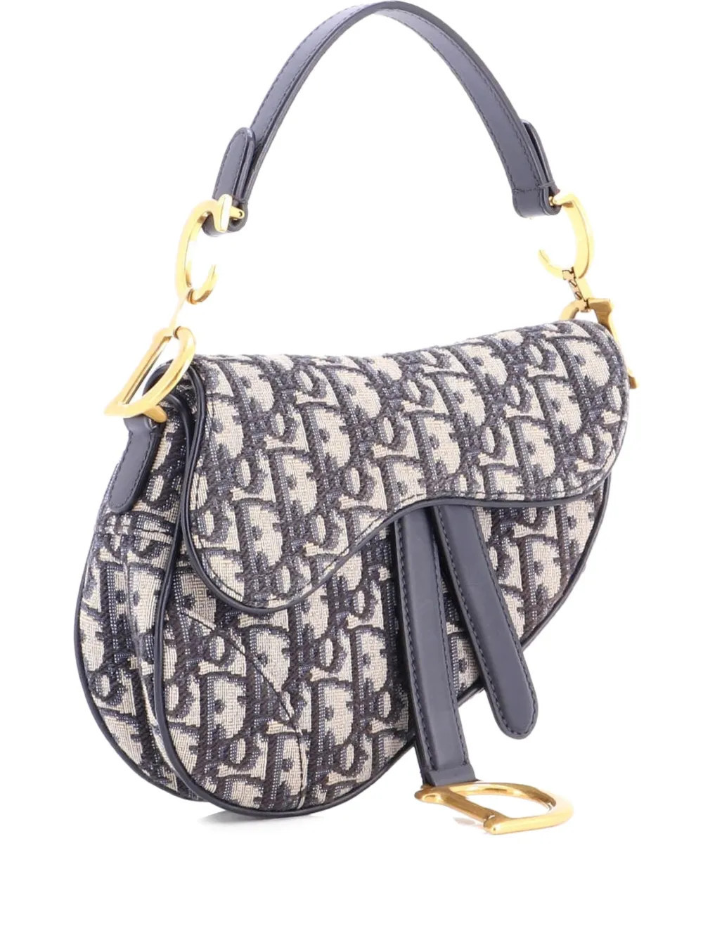 Christian Dior Pre-Owned Saddle Handbag Oblique Canvas Mini shoulder bag - Blue | Farfetch Global