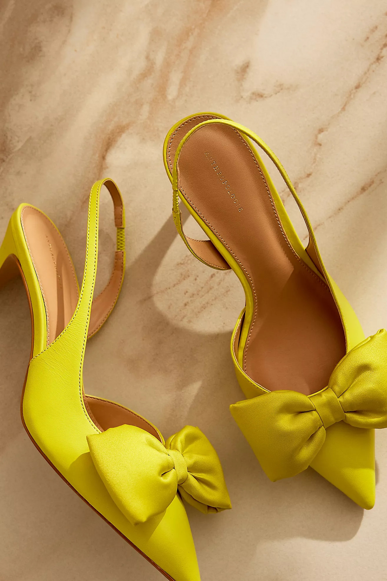 By Anthropologie Satin Bow Slingback Heels | Anthropologie (UK)
