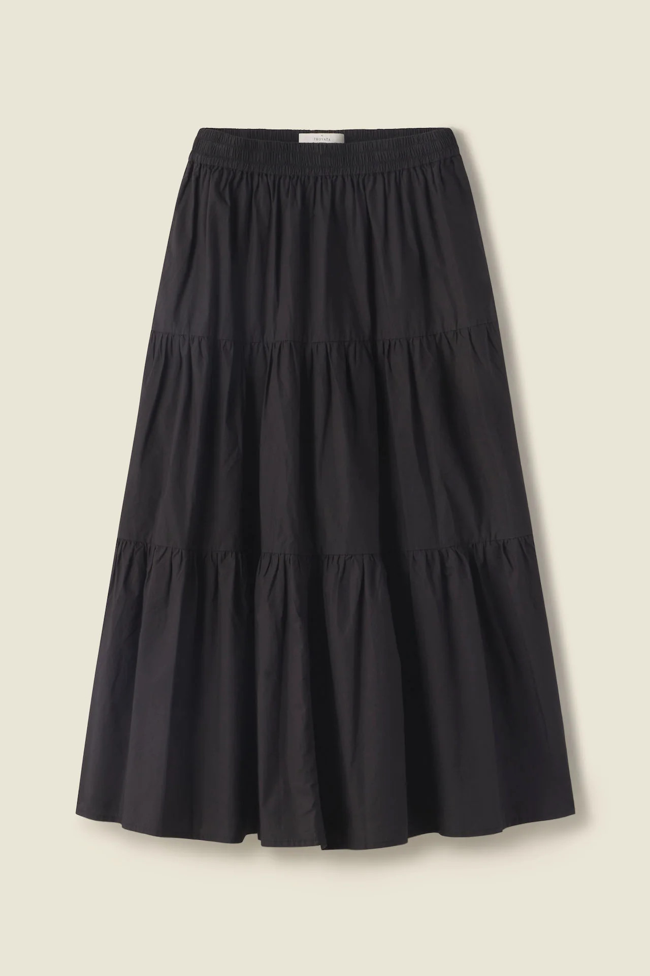 Makena "B" Skirt Black Poplin | TROVATA