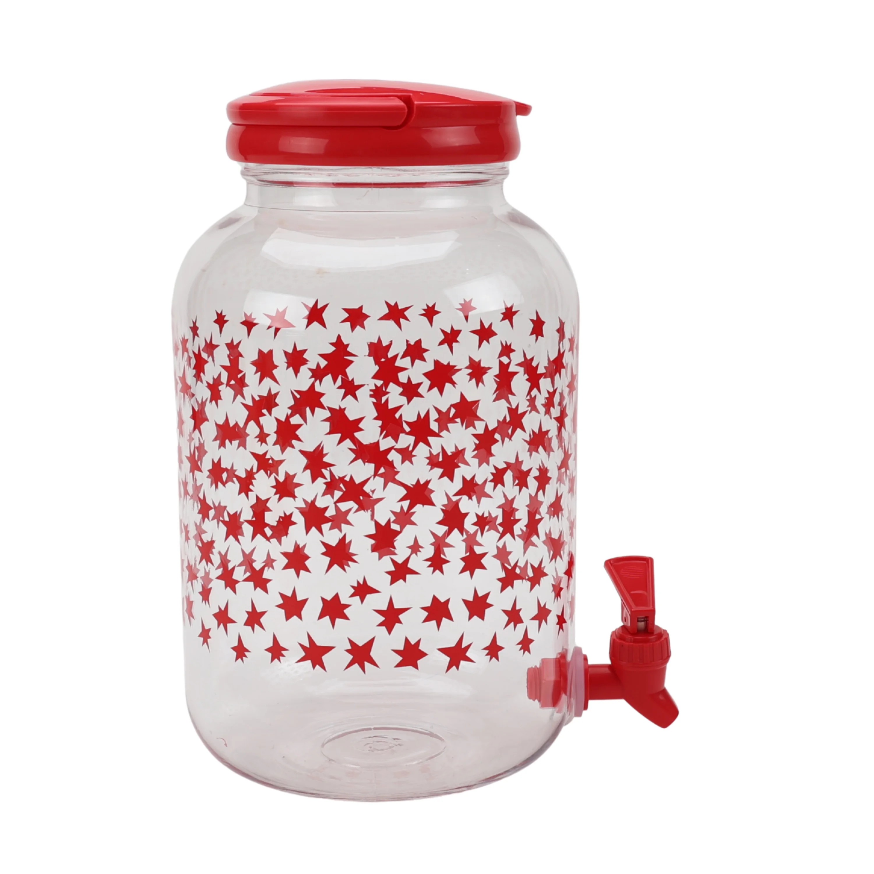 Mainstays 1.2-Gallon Acrylic Star Beverage Dispenser, Red - Walmart.com | Walmart (US)