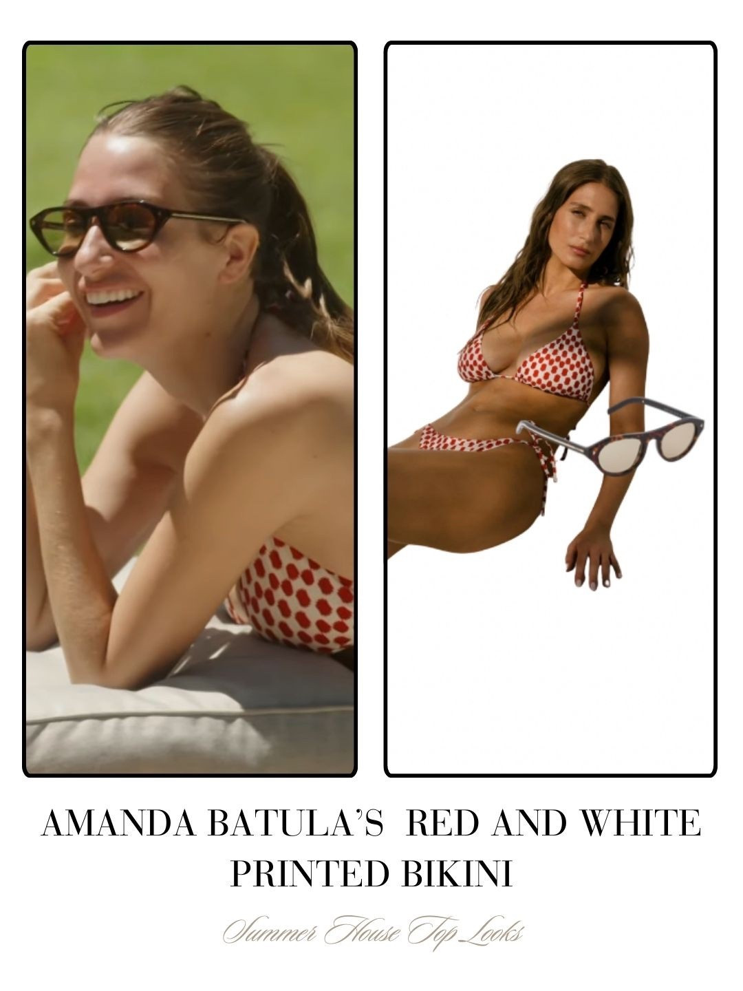 Amanda Batula’s Red and White Printed Bikini 