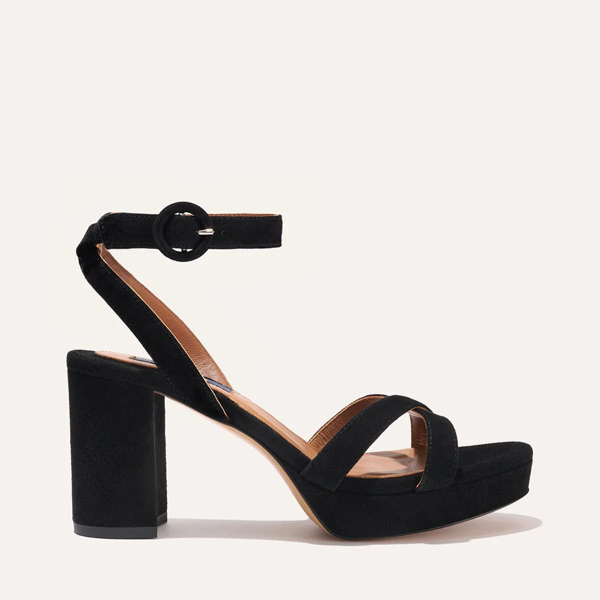 The Platform Sandal - Black Suede | Margaux