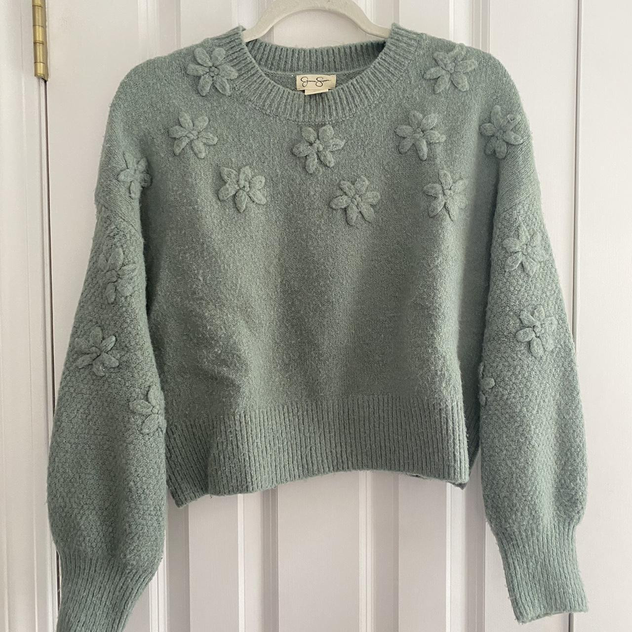 Jessica Simpson Women's Sweater - Green/Blue - S | Depop US