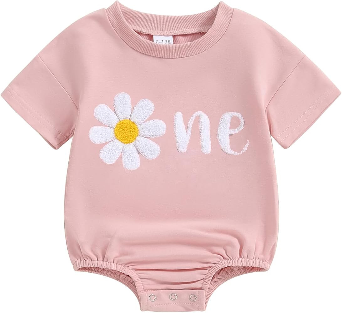 Baby Girl First Birthday Outfit Clothes Little Miss Onederful Long Sleeve Romper Bodysuit Sweatsh... | Amazon (US)
