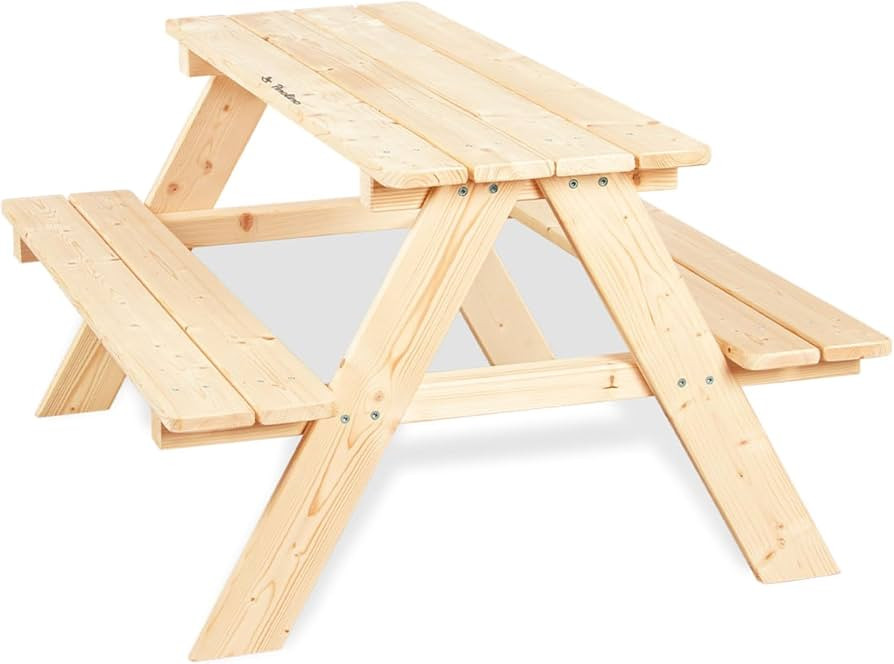 PINOLINO Nicki 4er Kindersitzgruppe aus Massivholz I Kinder Picknicktisch f\u00fcr Garten & Outdo... | Amazon (DE)
