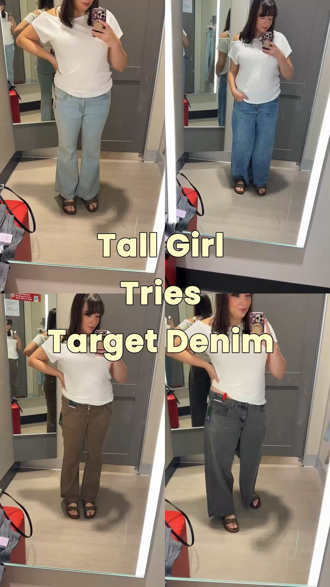 Target denim try on to gear up for fall fashion! My favorite pair was the brown jeans, but it sucks they were too short!

#LTKootd #LTKTall #LTKMidsize