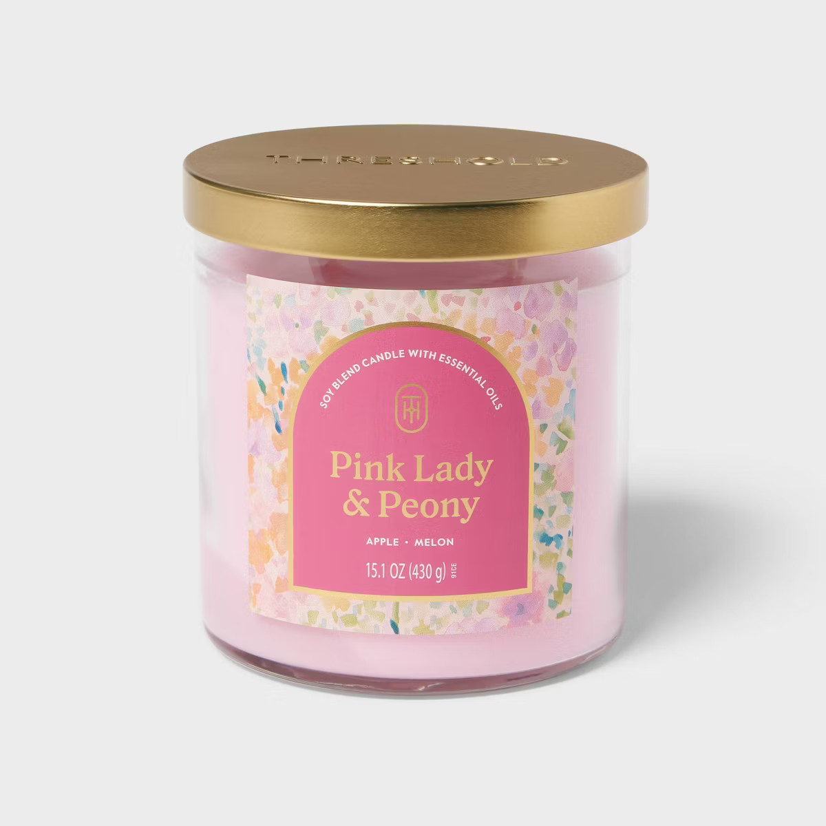 2-Wick Glass Jar Candle with Lid Pink Lady and Peony 15.1oz - Threshold™ | Target