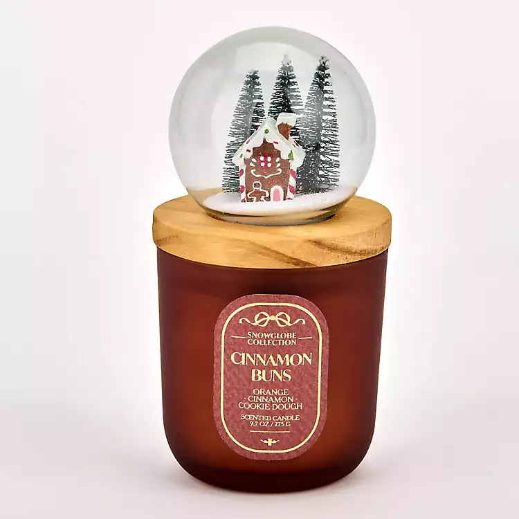 Snow Globe Brown Cinnamon Buns 1-Wick Jar Candle | Kirklands
