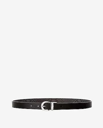mini round buckle reversible belt | Express