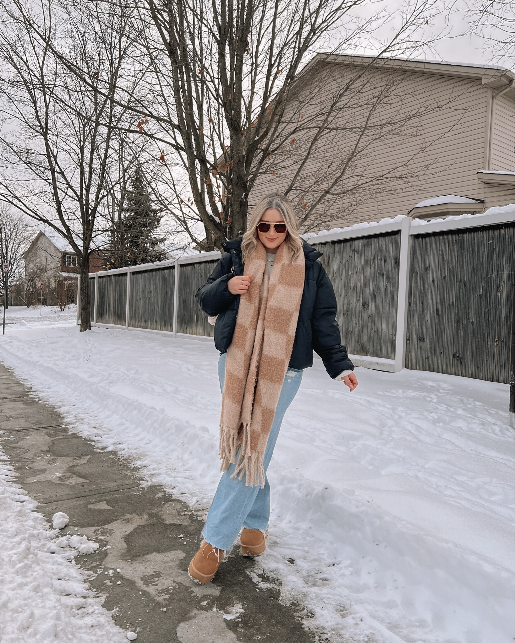 Old Navy puffer jacket is 50% off! It’s quite warm - it was -5C/23F here and I was fine! Fits TTS, wearing L. Also wearing L in the sweatshirt, and 12 in the jeans. My Ugg ultra mini look for less boots are from Amazon and holding up so well! I’m usually a 9.5-10 and wearing a 10 in these. My scarf is old but I linked similar options! Everyday winter outfits, midsize fashion, cold weather style



#LTKmidsize #LTKsale #LTKwinter